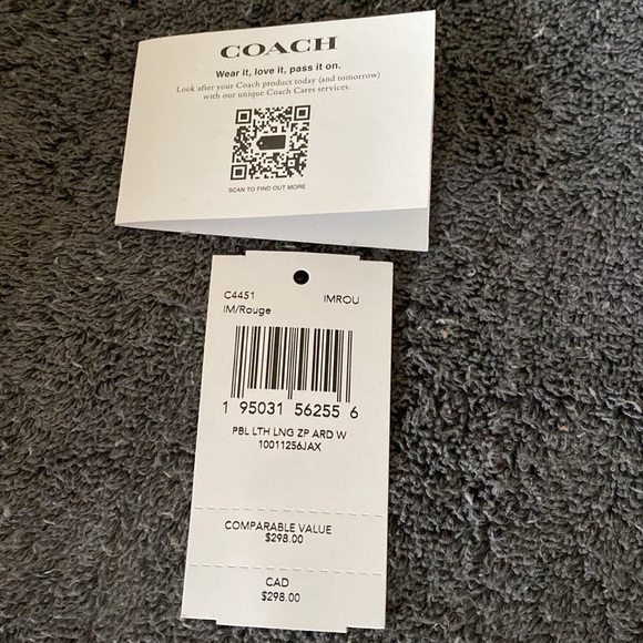 NWT Coach Long Zip Around Large Pebble Leather Wallet - Picture 11 of 14